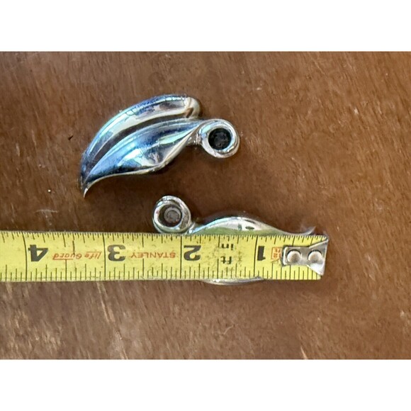 Dansk Silver Plate Leaf Candle Holders Set of 2 for small candles - Picture 3 of 3